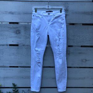 Express Distressed White Legging Jeans Y2K Timeless Classic